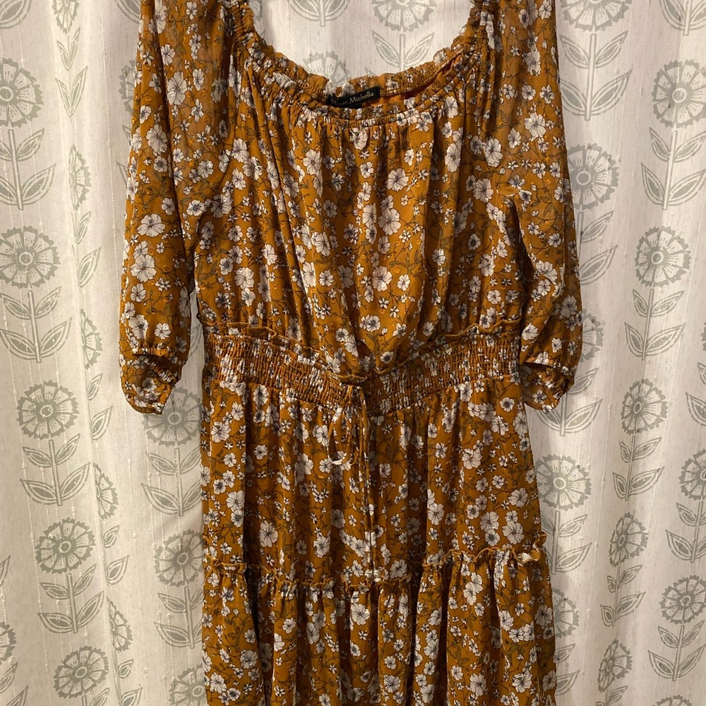 Ryan Michelle Floral Peasant style Mini Dress XL
